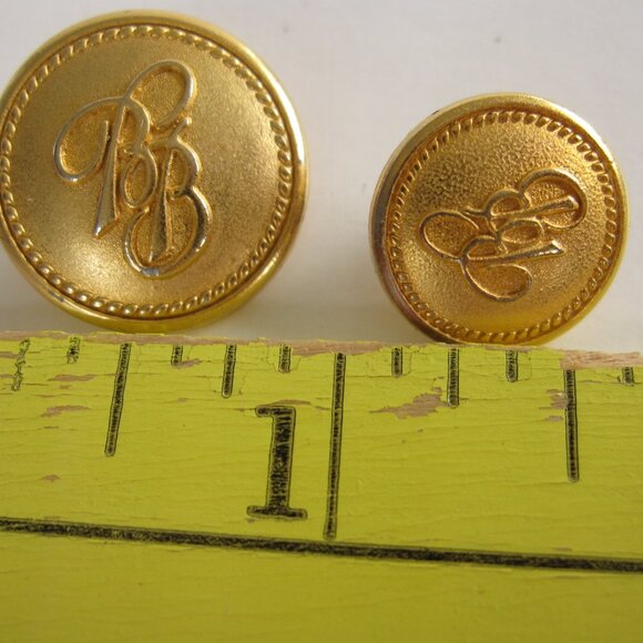 Brooks Brothers 8 Blazer Replacement Buttons Double B Logo Gold Tone Preppy - Picture 5 of 7